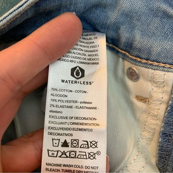 Denizen From Levi's Mid Rise Bermuda Shorts Blue Stretchy Jean Shorts 4 27 NEW - Picture 8 of 10